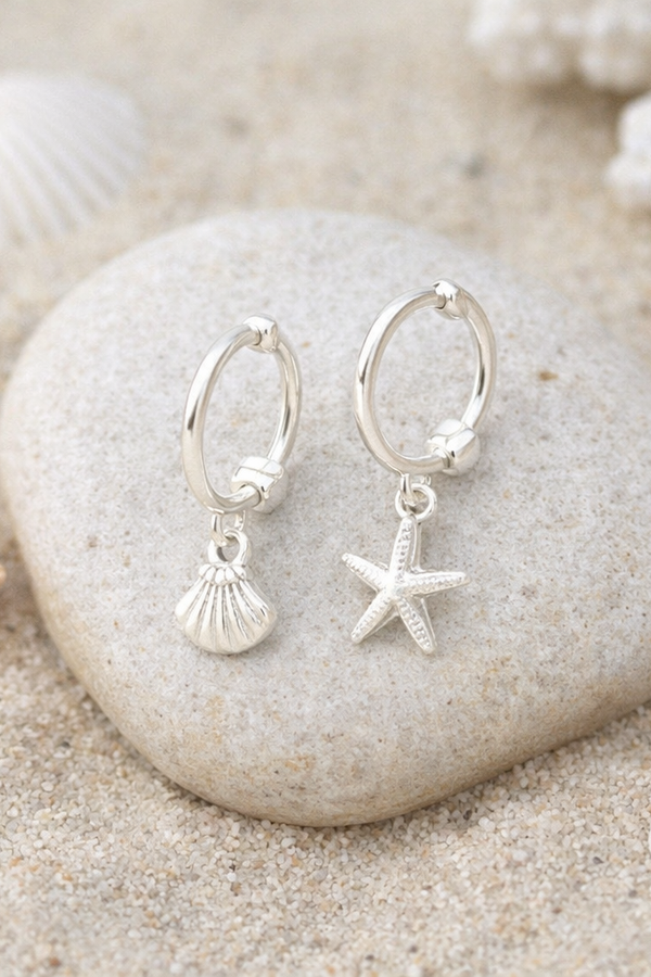 Sofia – delicate ocean charm duo in silver