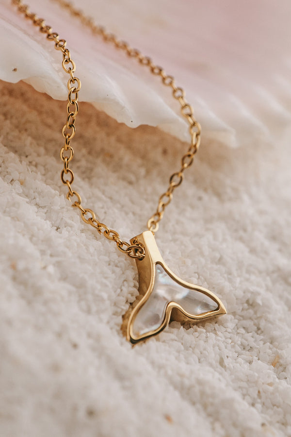 Serenity – pearl whale tail pendant, ocean inspired
